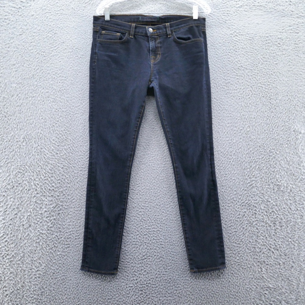 J Brand Womens Low Rise Skinny Jeans Size 30 Blue Dark Wash Stretch Denim